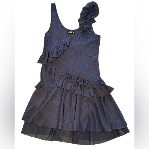 La Rok Blue Ruffled Dress NWOT - Picture 5 of 8
